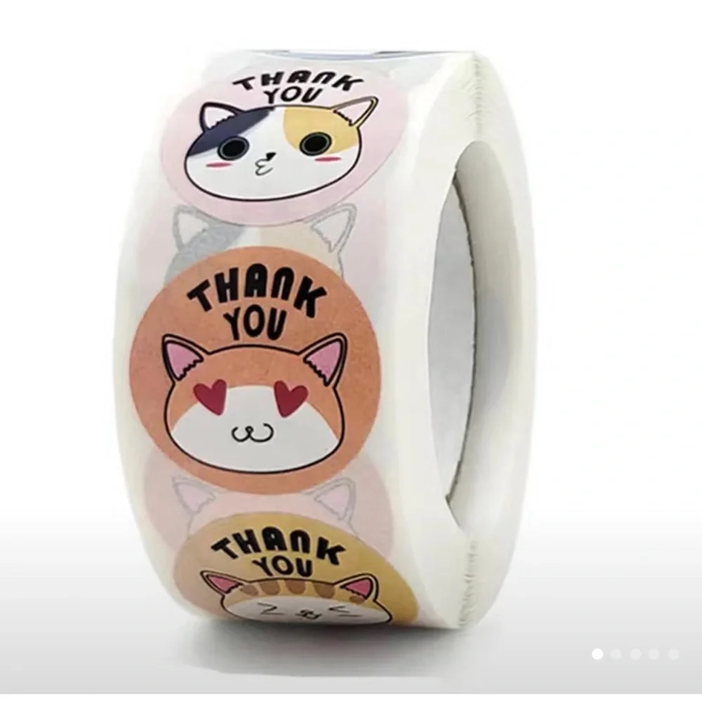 500pcs Cute Cartoon Kitten Stickers, 8 Patterns